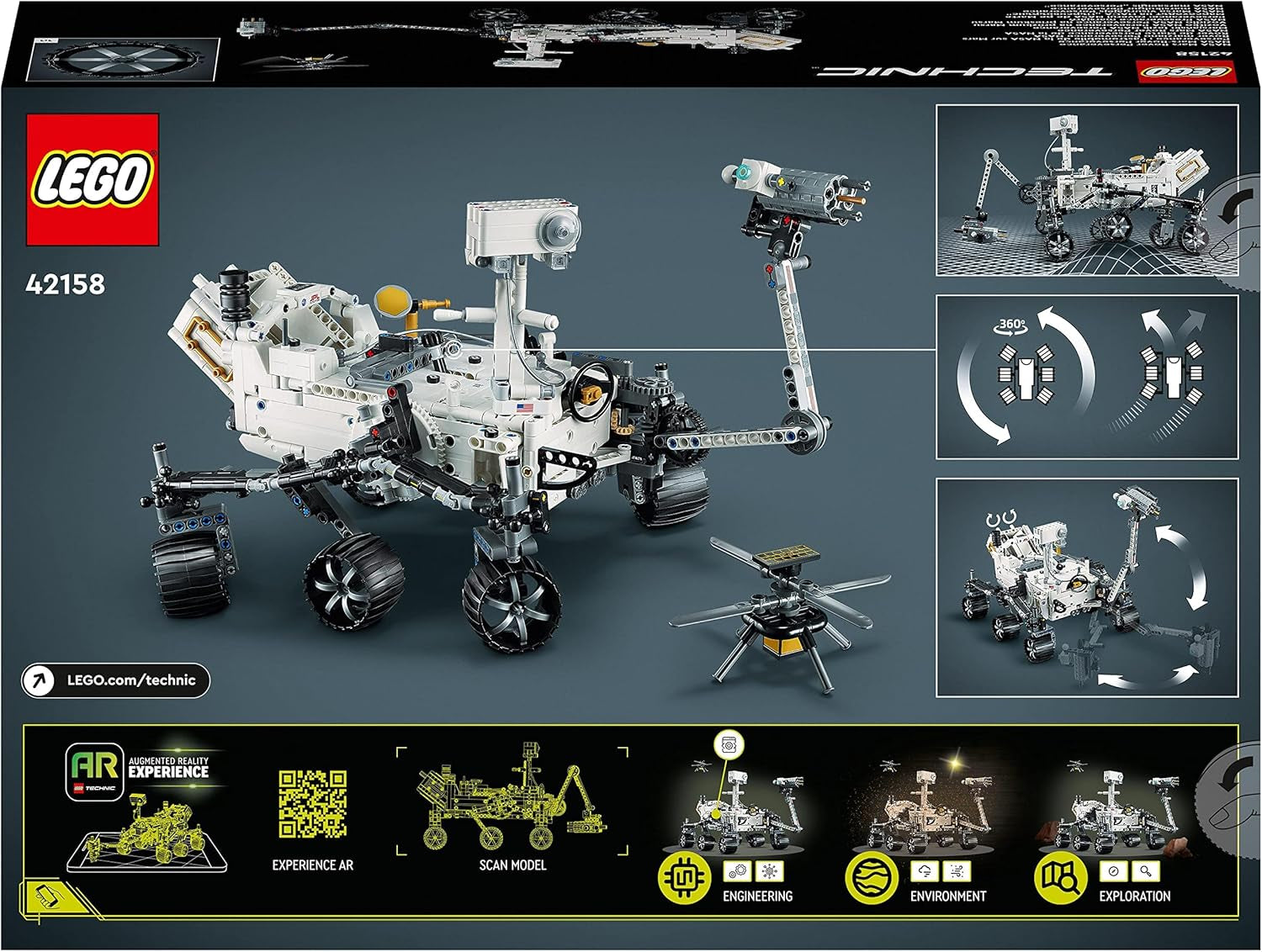 LEGO Weltraumspielzeugset 42158 Technic NASA Mars Rover Perserverance mit AR-App, wissenschaftliches Bauspielzeug für Mädchen und Jungen 10+ Bausätze Besuchen Sie den LEGO-Store