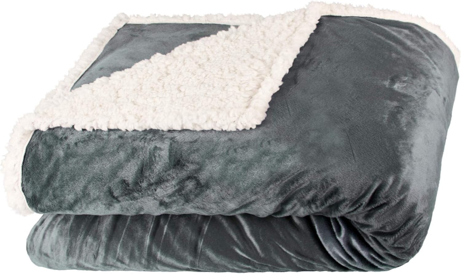 Aqua-Textil Fluffy cuddly pătură 150 X 200 Cm Gri Alb Melange Plush TV pătură Bedspread Sherpa Fleece Oeko-Tex Ottawa Paturi si Cuverturi Besuche den aqua-textil-Store Gri alb Nicki Pătură confortabilă 150 X 200 Cm