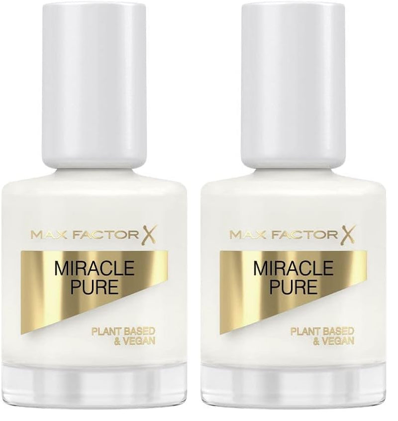 Max Factor Miracle Pure Nagellack, 155 Kokosmilch, vegan, langlebig, schnell trocknend, 12 ml (2er-Pack)