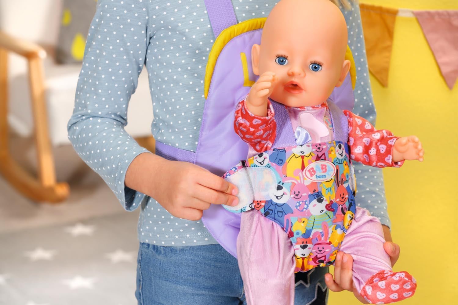 BABY born Puppentrage für Kinder mit verstellbarem Gurt für 36 cm und 43 cm Puppen, 828038 Zapf Creation