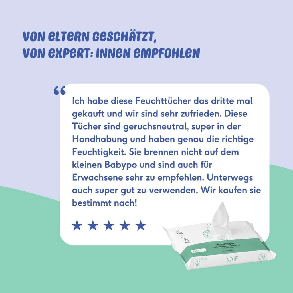 Naïf Plastikfreie Feuchttücher 864 Stück (16Er X 54 Feuchttuch) - Pflege Für Babypo, Körper Und Gesicht - 99% Aus Wasser - 0% Parfüm Und Alkohol - Nachhaltige Feuchttücherbox Eukalyptus Sensitiv Naty Shop