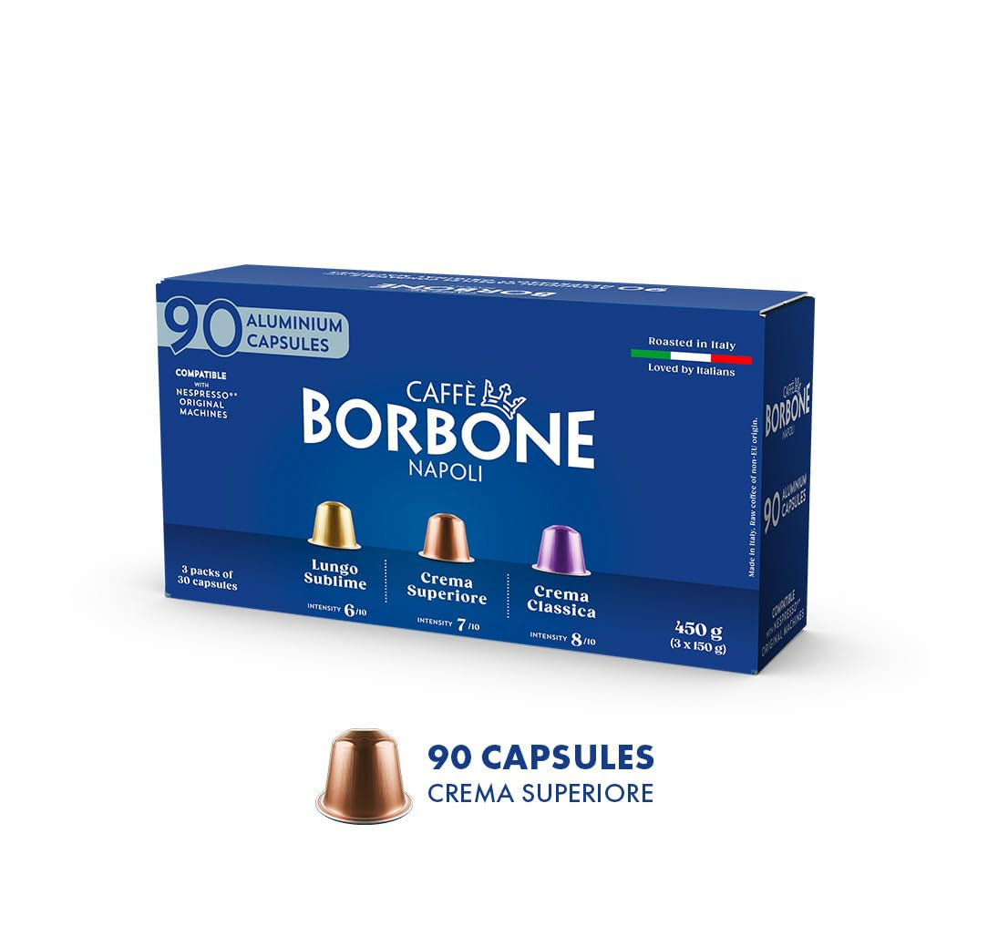 Caffè Borbone Crema Superiore - 90 Kaffeekapseln - reichhaltig und cremig - Kompatibel mit Nespresso®* Haushalts-Espressomaschinen
