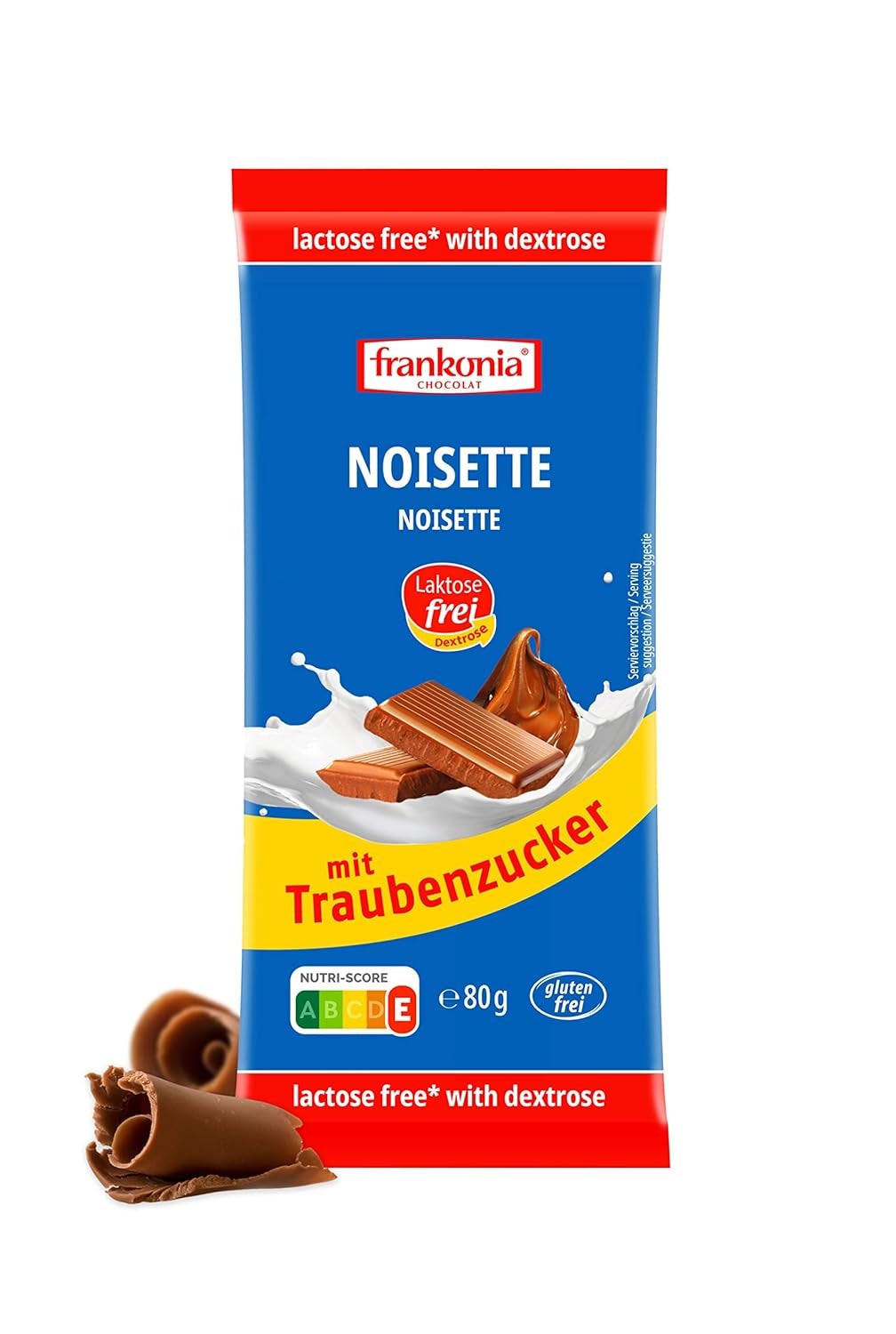 Frankonia Noisette mit Schokolade und Dextrose, laktose- und glutenfrei, 80 Gramm