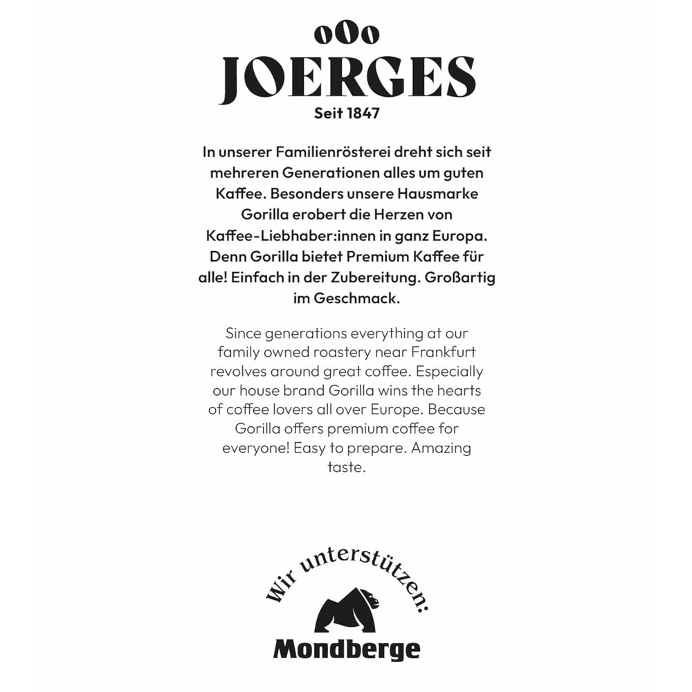 Boabe de cafea Gorilla Espresso Bar Crema - 12 pachete a câte 1000g fiecare