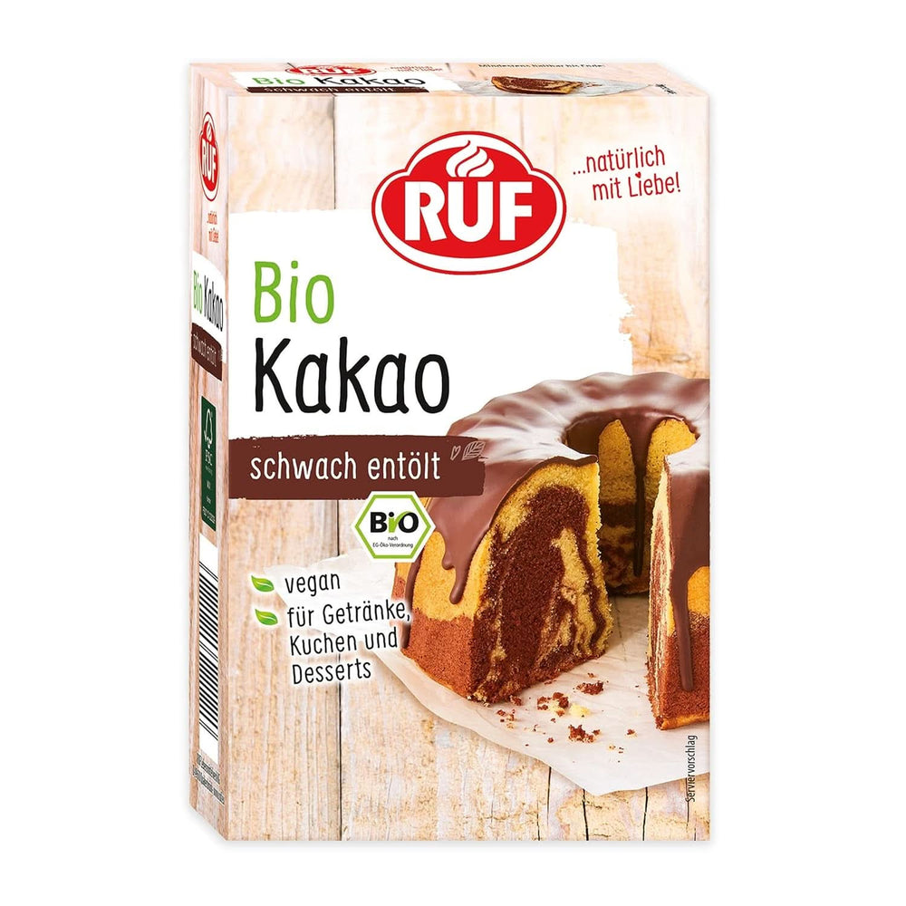 RUF Kakaopulver in Bio-Qualität, 125 Gramm Kakao und heiße Schokolade Naty Shop Kakaopulver 125 Gramm