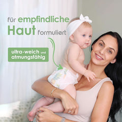 Pureborn Eco Bio-Bambuswindeln, Größe für Neugeborene bis 5 kg, ultraweich, hypoallergen, mit Feuchtigkeitsindikator, verschiedene Aufdrucke Mutter und Kind Naty Shop