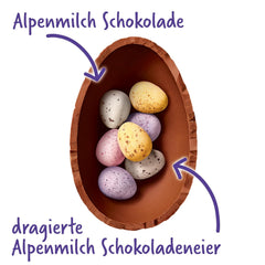 Milkshake Me Egg – Schokoladenei gefüllt mit Mini-Bunteiern aus Alpenmilchschokolade – 97g