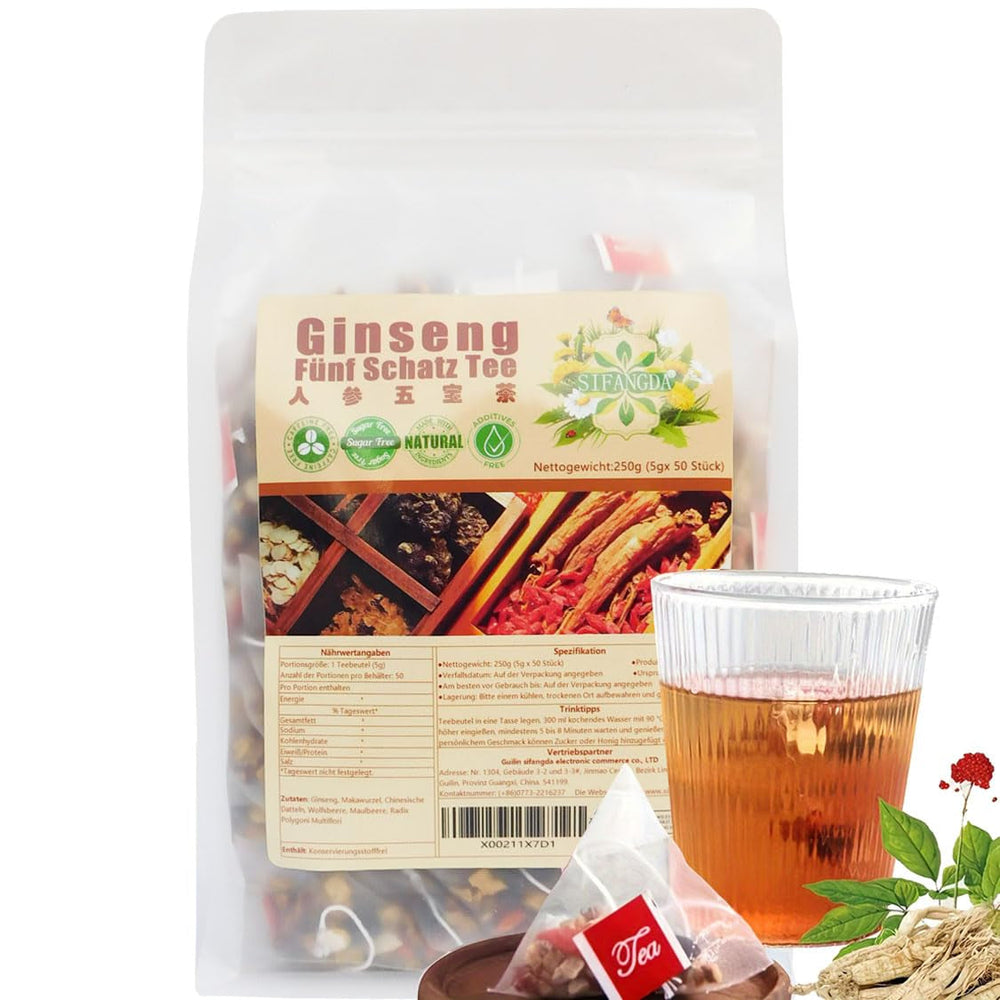 Ceai mixt cu coacăze negre, dud și trandafiri 黑枸杞桑葚玫瑰茶 8,8 oz (250 g, 5 g x 50 p) Ceai natural din plante chinezești