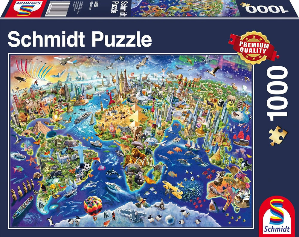 Schmidt Spiele 58288, Entdecken Sie die Welt, Puzzle 1000 Teile Puzzle Naty Shop Standardtitel