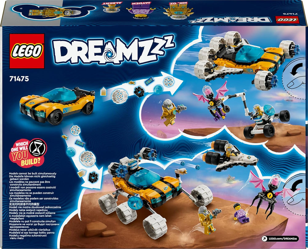 LEGO Dreamzzz 2-in-1-Spielzeugauto oder Space-Shuttle-Set „Mr. Oz‘ Weltraum-Buggy“ enthält Mr. Oz, Albert und Jayden als Minifiguren, Weltraumgeschenk für Kinder ab 8 Jahren, 71475 Bausets Besuchen Sie den LEGO-Store