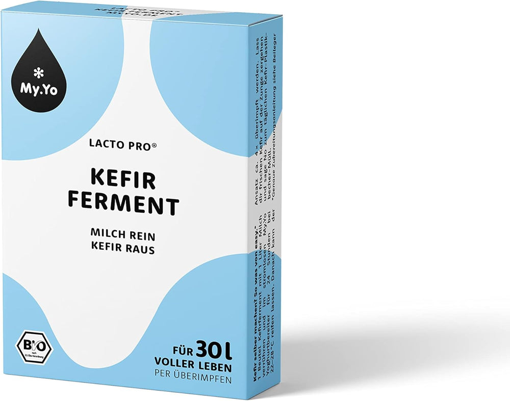 Bio Kefirferment Lacto Pro – 6x5 g – Starterkulturen für 30 L selbstgemachen Kefir – ohne Pilz – DE-ÖKO-013 zertifiziert