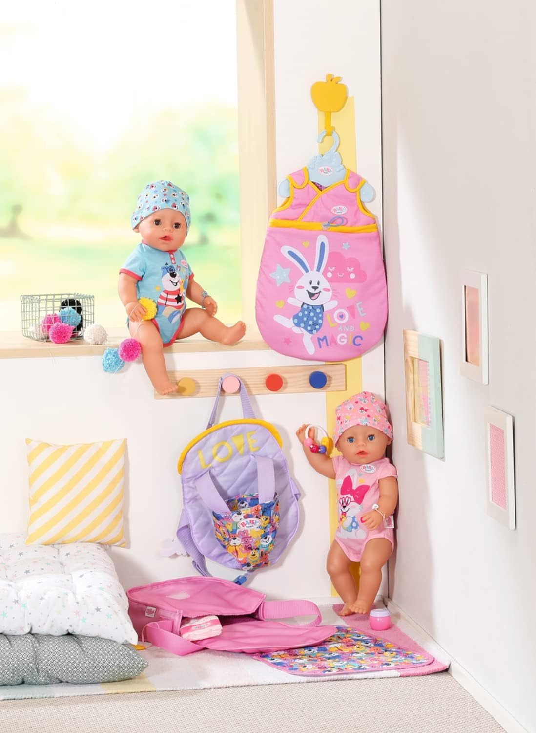 BABY born Puppentrage für Kinder mit verstellbarem Gurt für 36 cm und 43 cm Puppen, 828038 Zapf Creation