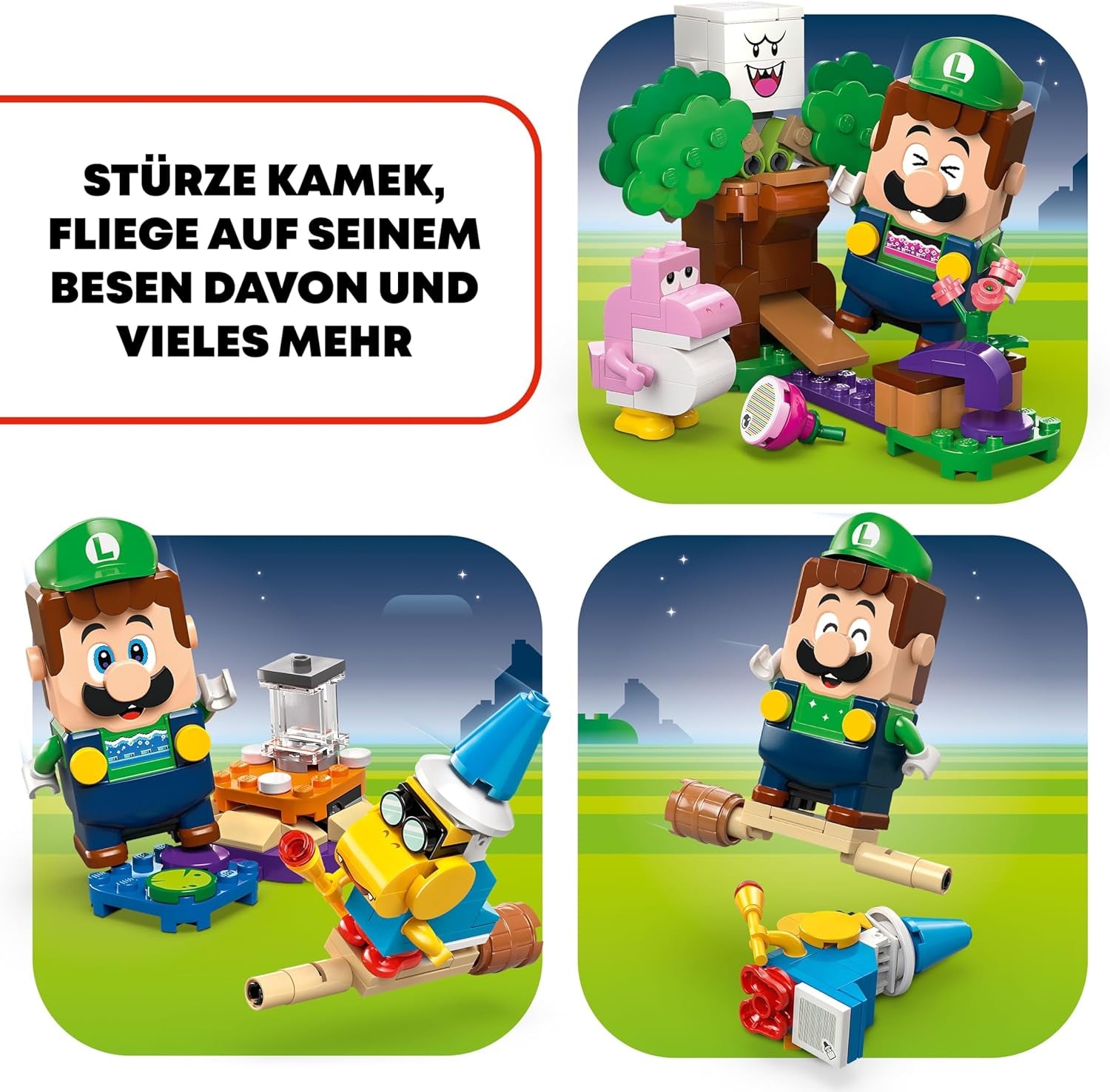 LEGO Super Mario Abenteuer mit dem interaktiven Luigi, Nintendo Geschenk für Jungen, Mädchen und Gamer ab 6 Jahren, Abenteuer-Spielset für Kinder mit rosa Baby Yoshi 71440