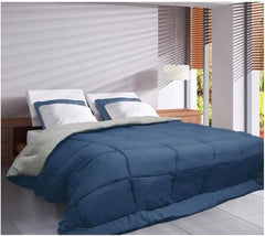 Poyet Motte Plapumă lavabilă cu capac fix - 140X200 Cm - Petrol blue/mastic beige Plapumi si pilote Naty Shop