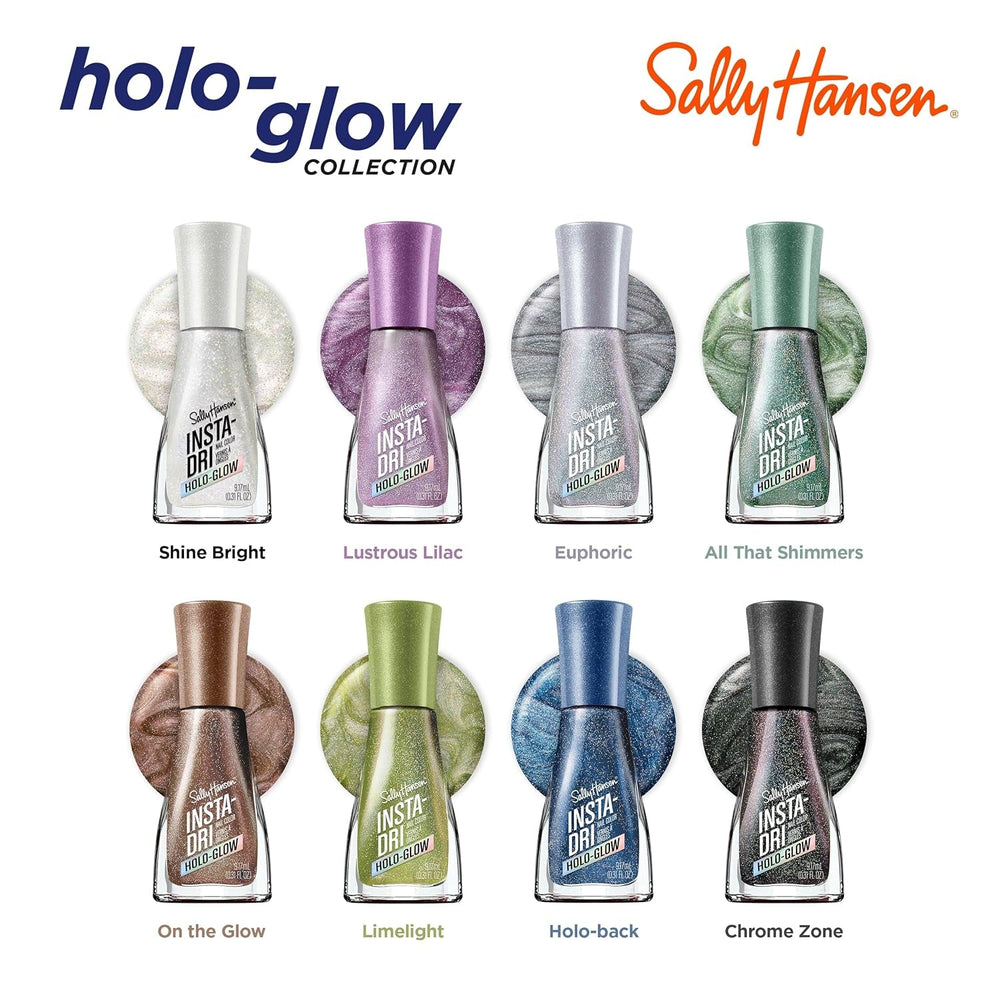 Oja Insta-Dri Holo-Glow, Chrome Zone, ușor de utilizat, de lungă durată, culori frumoase, ușor de aplicat, nu se ciobește, 19 ml