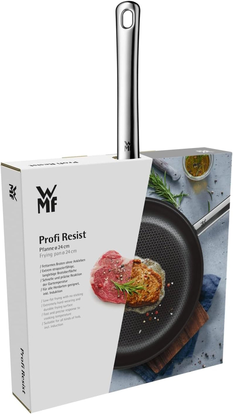 WMF Profi Resist Induktionspfanne 24 cm, Material mit Mehrschichtbeschichtung, Wabenstruktur, Edelstahlgriff, ofenfeste Töpfe und Pfannen Naty Shop
