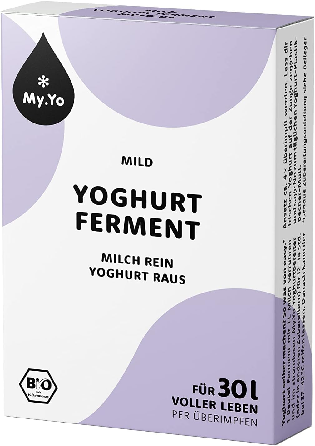 Bio Joghurtferment Mild | 6x5 gr | Joghurtkulturen für bis zu 30 L selbstgemachten milden Joghurt