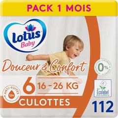 Douceur Naturelle – Höschen, Größe 6 (16–26 kg), 1-Monatspackung – 112 Höschen