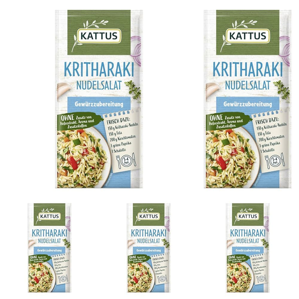 - Kritharaki-Nudelsalat Gewürzzubereitung | Gewürz für 3-4 Portionen | Ohne Zusatz von Fefeextrakt, Aroma und Zusatzstoffen | 12 g im Beutel