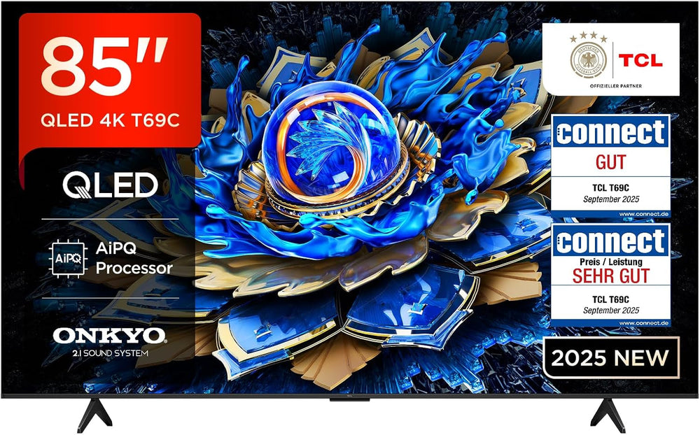 Televizor LED mini TCL 50C61KS QLED, 50 de inci, rezoluție 4K HDR Premium, Dolby Vision și Atmos, sunet Onkyo 2.0, Smart TV cu Google TV, Game Master, HDMI 2.1, AirPlay 2, Google Assistant și Alexa