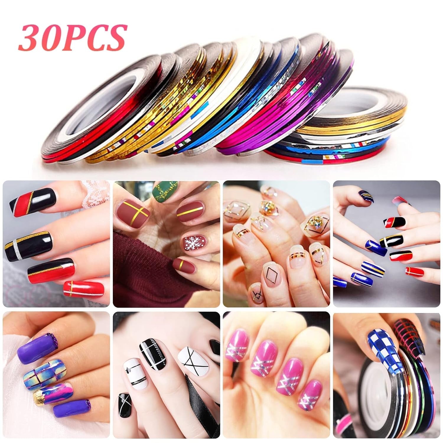 Nail Art Pinsel Und Dekorationen Set,Nail Art Dekoration Zubehör Set,15 Pcs Pinsel,5 Blätter Nagelsticker,5 Pcs Dotted Pen,Strasssteine Nägel,Ultra Dünn Nagel Pailletten Für Nagelkunst Maniküre