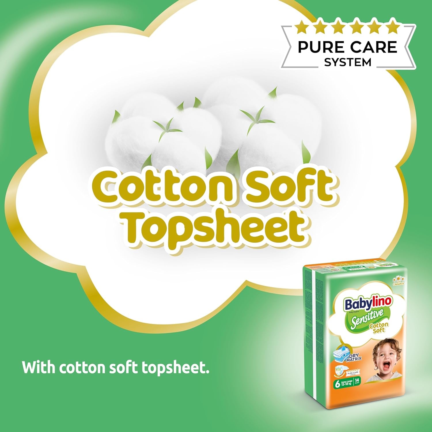 Windeln für empfindliche Babys, Größe 6, extra groß (13-18 kg), 114 Windeln