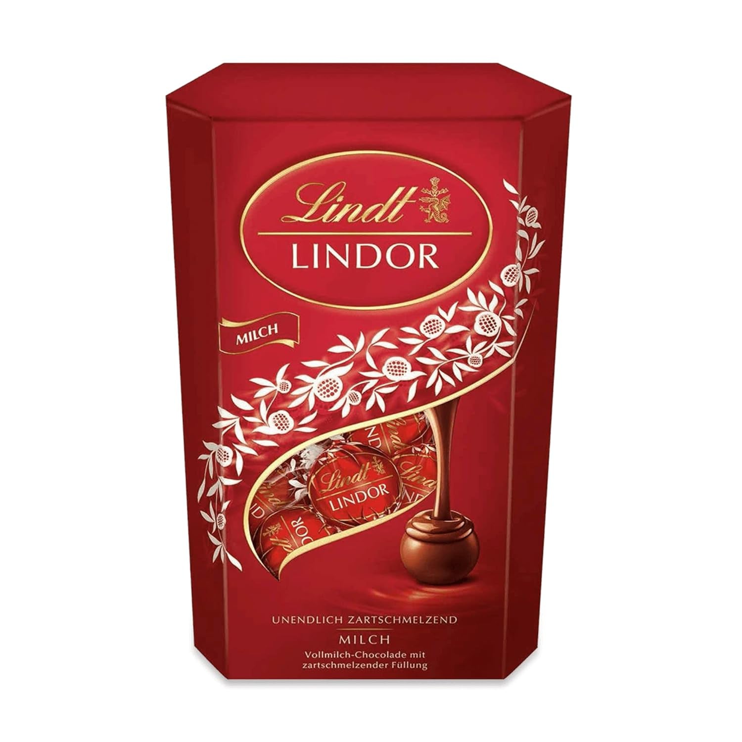 Lindt-Schokolade | Milchschokoladentüte LINDOR | 500g | 38 Milchschokoladenkugeln mit zartschmelzender Füllung | Schokoladengeschenk