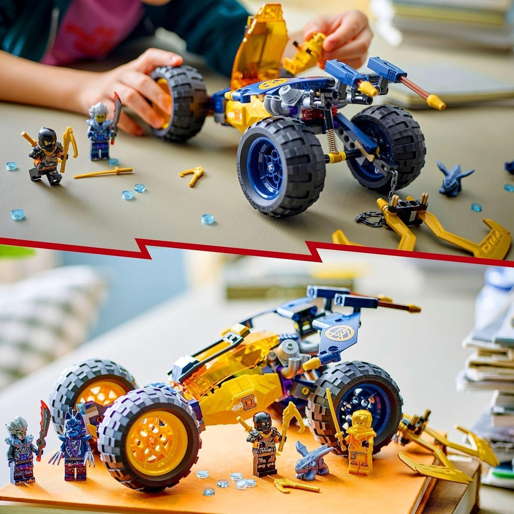 LEGO NINJAGO Arins Ninja-Offroad-Buggy, Ninja-Spielzeug mit Auto, Drache und 4 Minifiguren, Buggy-Modell-Abenteuerset für Kinder, Geburtstagsgeschenk für Jungen und Mädchen ab 7 Jahren 71811 Bausätze Beuche den LEGO-Store