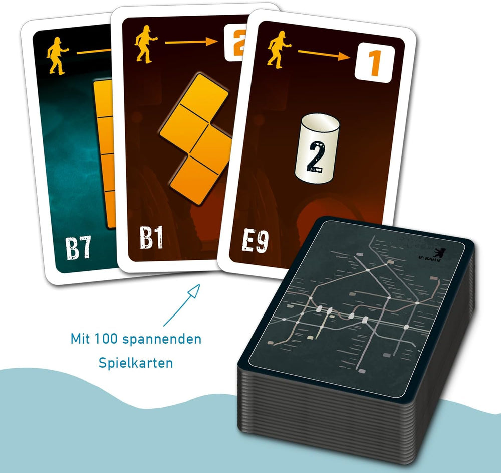 Moses. Sebastian Fitzek Underground, ein innovatives 3D-Thrillerspiel für Fans von Escape Games, ein kooperatives Brettspiel von Marco Teubner mit verschiedenen Schwierigkeitsgraden, ab 12 Jahren.