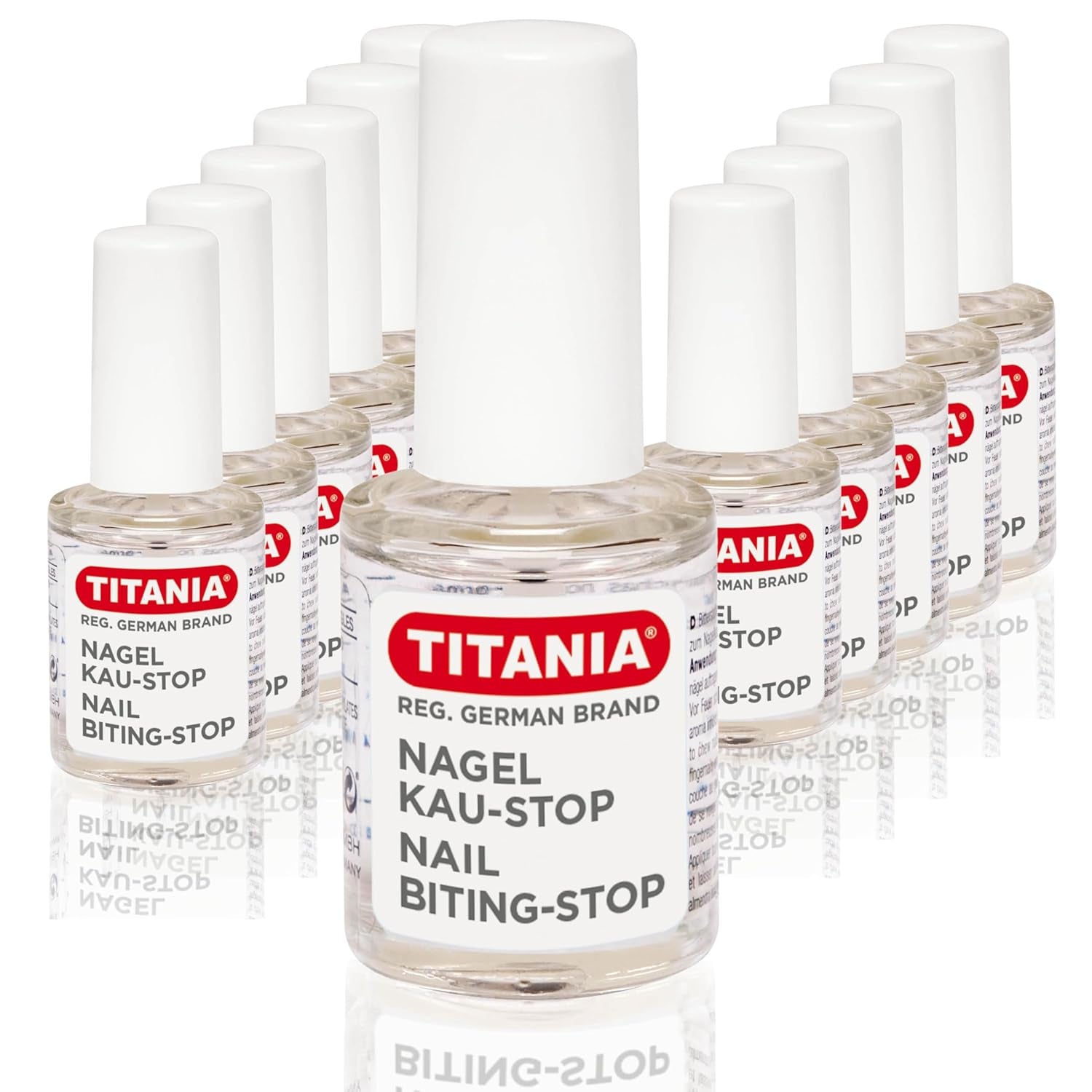 TITANIA Anti-Rötungs-Nagellack (10 ml) • Nagelkauen-Nagellack • Nagelkauen-Prävention • Hand-Nagelkauen-Schutz • Hand-Nagelkauen-Prävention