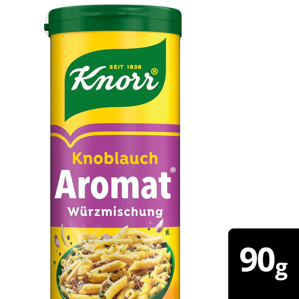 Knorr Würzmischung Knoblauch Aromat für schnelle Gerichte zum Würzen und Verfeinern von Pasta, Pizza, Gemüse und mehr 90 g