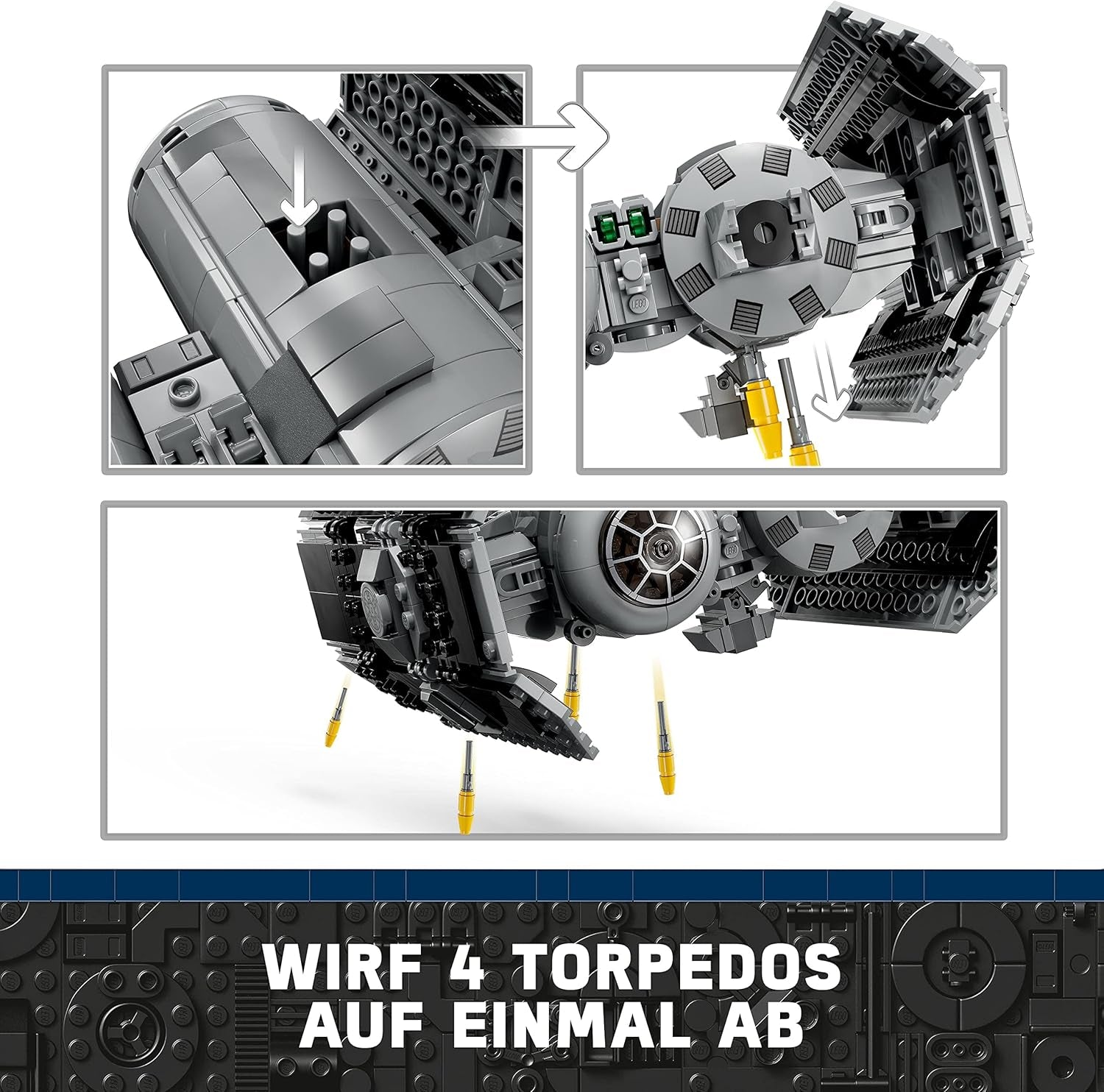 LEGO Star Wars TIE-Bomber-Modellbausatz mit Darth Vader-Minifiguren mit Lichtschwert und Gonk-Droide, Starfighter-Bauspielzeug als Geschenk 75347 Bausets Besuchen Sie den LEGO-Store