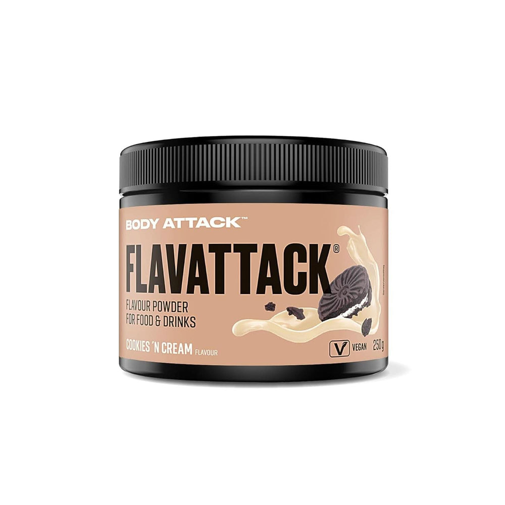 Body Attack Flavattack®, Double Choc Brownie, 250 g / 83 Portionen Aromen Naty Shop 250 Gramm Cookies N Cream