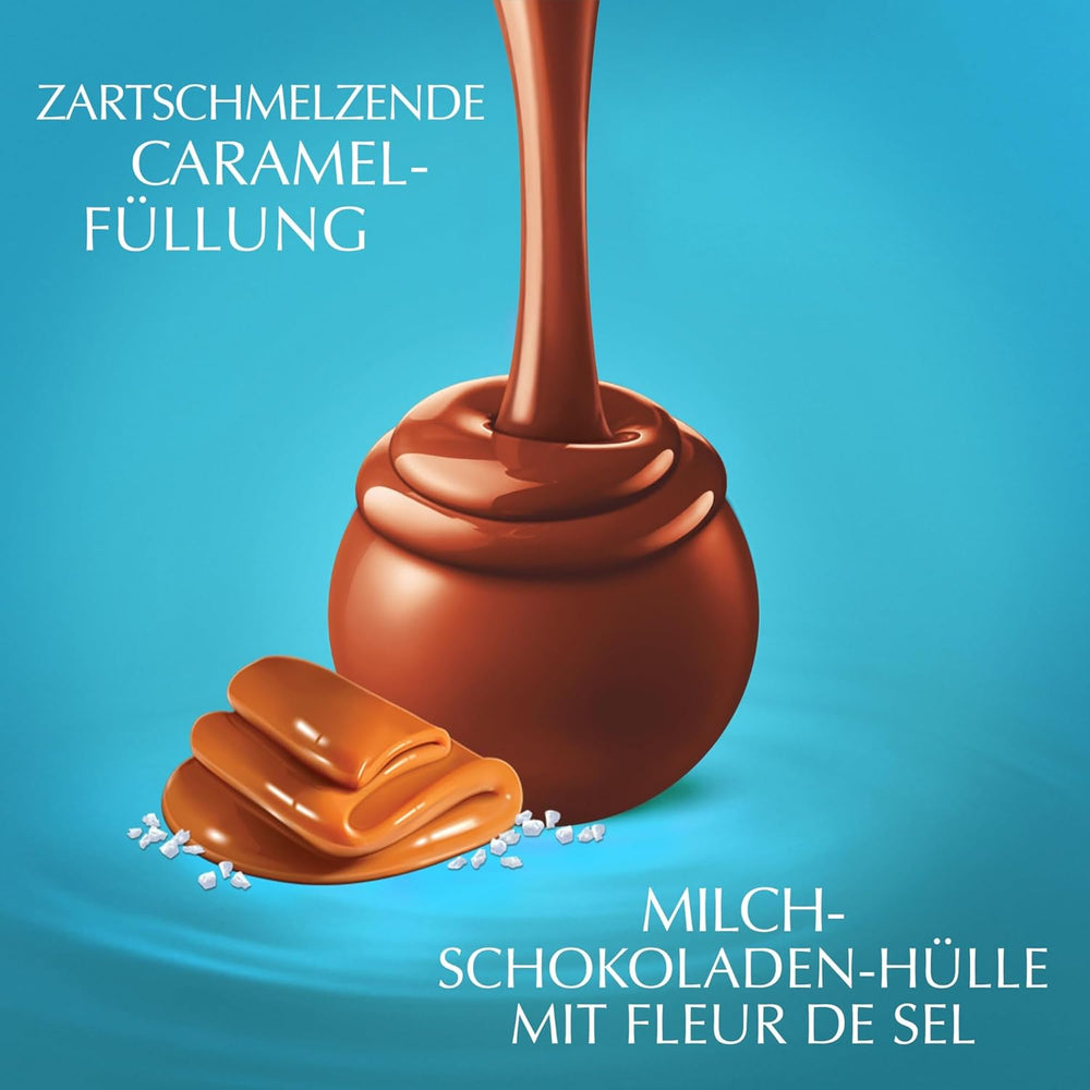 Lindt-Schokolade | LINDOR gesalzenes Karamell-Kornett | 500g | 38 Milchschokoladenkugeln mit Salzkaramellfüllung | Geschenk aus Schokolade