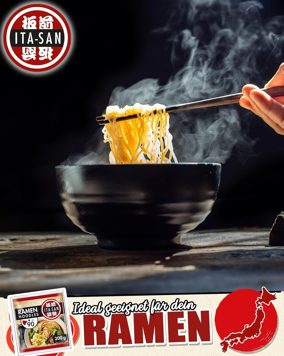 Tăiței Ramen ITA-SAN, preparare rapidă și ușoară, 30 x 200 g
