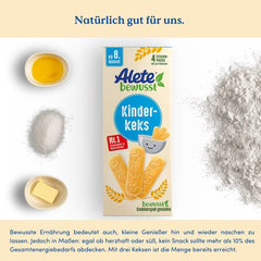 Alete Conscious Babykekse, ab 8 Monaten, Weizenbutterkekse für Babys, praktisch verpackte kleine Snackkekse, perfekt für unterwegs und in der Zeit, 1 x 180 g (2er-Pack)