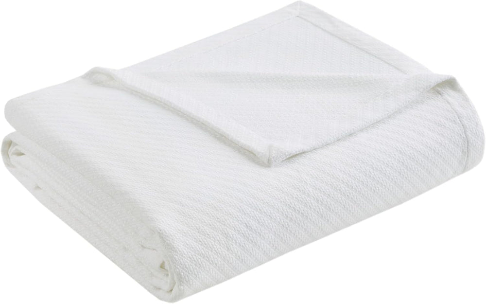 Madison Park Luxus-Flüssigbaumwolle, hochwertig, weich, bequem, Decke aus 100 % ringgesponnener Baumwolle, für Bett, Sofa, Couch, Erröten, Full/Queen, Naty Shop Steppdecken und Steppdecken, Weiß, King-Size