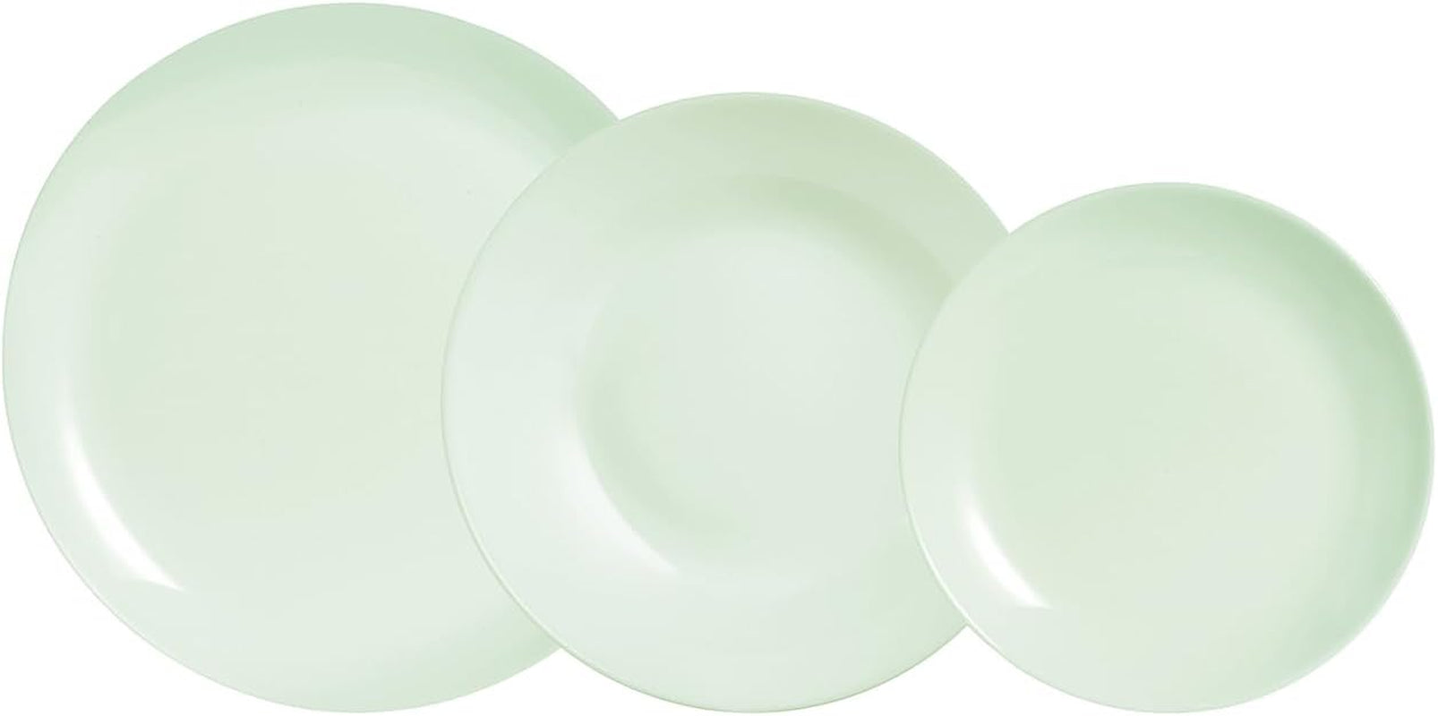 Serviciu de masă din sticlă opal, verde, 12 piese, pentru 4 persoane