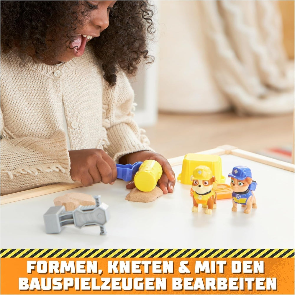 Rubble & Crew – Rubble & Mix Figuren-Actionfiguren-Set, 2 Bauspielzeuge und 85 g kinetischer Bausand, Spielzeug geeignet für Kinder ab 3 Jahren. Actionfiguren Naty Shop