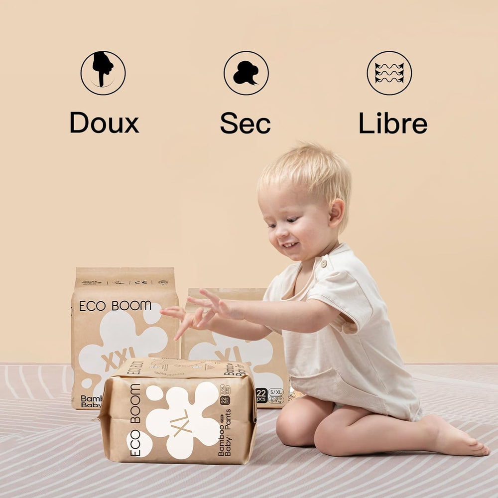 ECO BOOM Babywindeln aus Bambus – Größe 6 (20 kg), Pull-Up-Windeln auf pflanzlicher Basis (17 Stück) – Premium-Bio, parfümfrei, hautfreundlich, super saugfähig