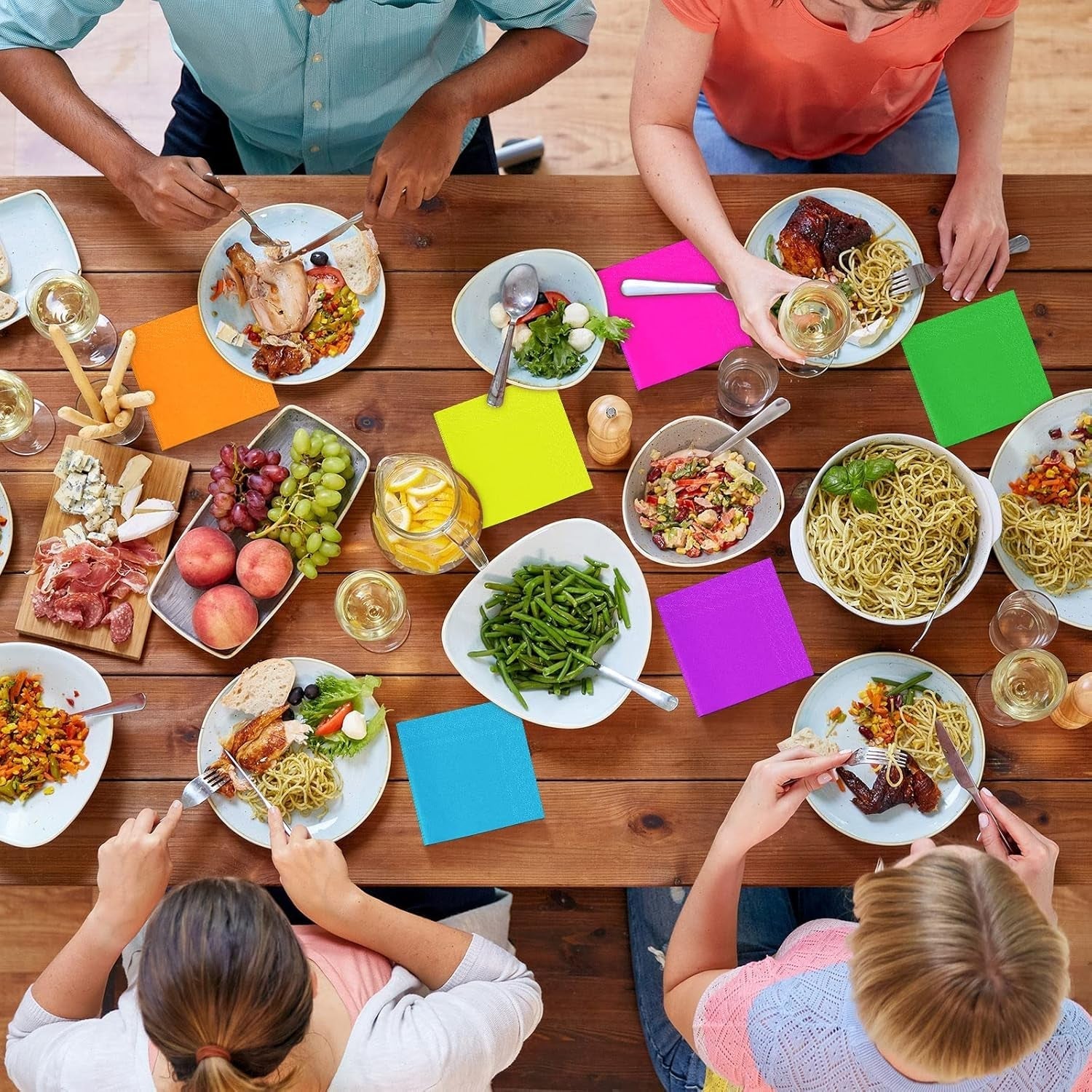 120 buc șervețele cocktail șervețele de hârtie 2 straturi accesorii pentru petreceri, 6 culori