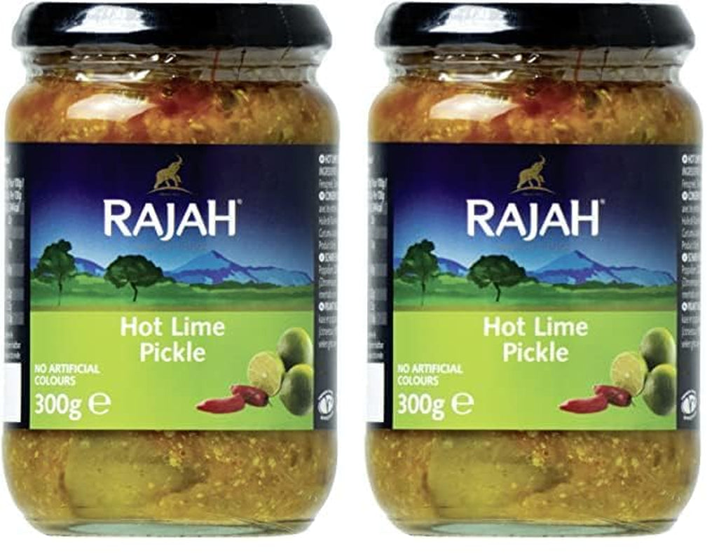 Rajah Mild Lime Pickle – Mild eingelegte Limetten – Ideal als Begleitung zu Curry, Fleisch, Käse, Poppadums & Vorspeisen – 1 x 300 g