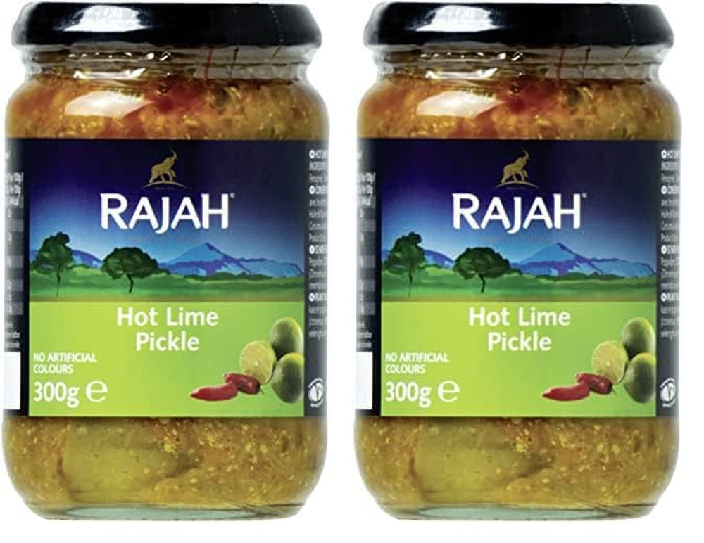 Rajah Mild Lime Pickle – Mild eingelegte Limetten – Ideal als Begleitung zu Curry, Fleisch, Käse, Poppadums & Vorspeisen – 1 x 300 g