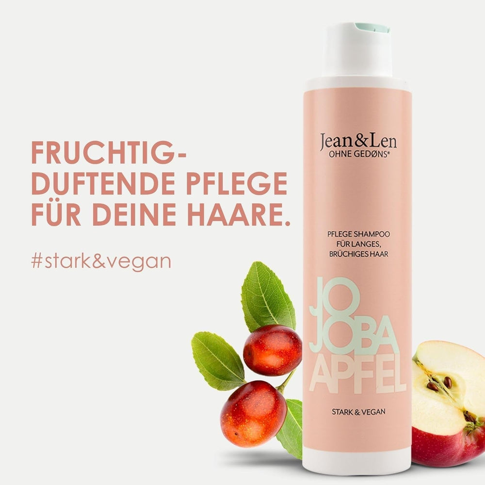 Jean & Len Pflegeshampoo Jojoba & Apfel, pflegt langes und brüchiges Haar, 300 ml Dusche und Bad Jean & Len