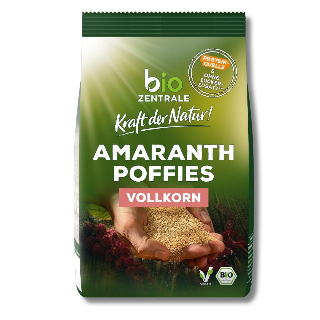 Biozentrale Amaranth-Puffs | 125 g | vegan | kleine expandierte Amaranthkörner | Proteinquelle | für Müsli, Joghurt und bunte Frühstücksbowls