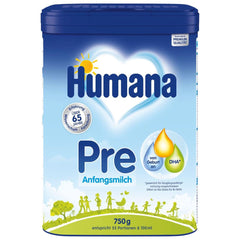Humana Initial PRE Milch, ab der Geburt, Milchpulver für Säuglinge, nur mit DHA und Laktose, 750 g Naty Shop 750 Gramm Milchpulver