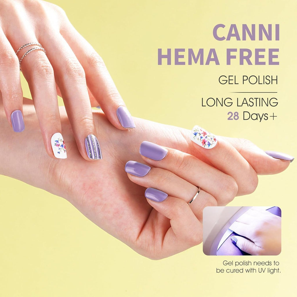 Ojă gel CANNI, semipermanentă, violet închis, ojă, gel UV, se detașează prin înmuiere, manichiură