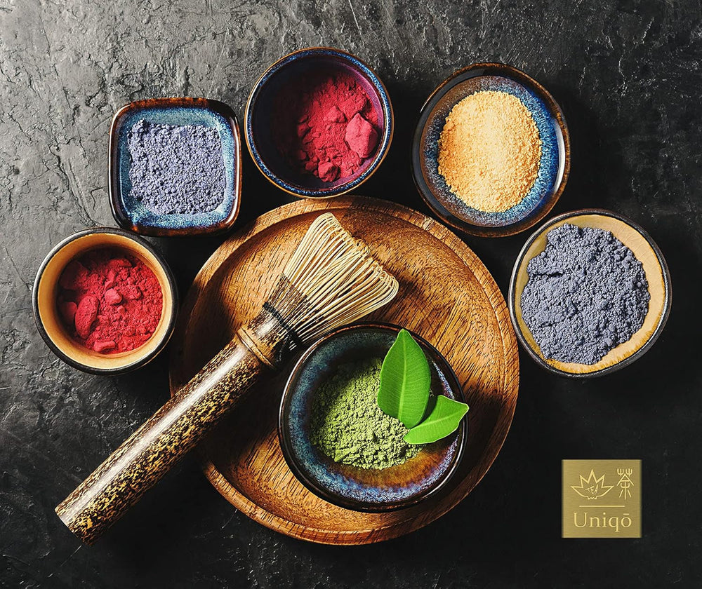 Tea Uniqo - Ceai Matcha roz pudră - Ideal pentru înghețată, latte, shake-uri, coacere sau gătit - Pudră de fructul dragonului Pitaya, 100% natural, fără aditivi, în cutie resigilabilă