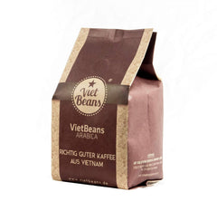 VietBeans 100% Arabica Ganze Kaffeebohnen - Espresso Bohnen säurearm - Fruchtiger Hochlandkaffee mit Nebennote Karamell und Honig - Leicht bittere Süße - 250g