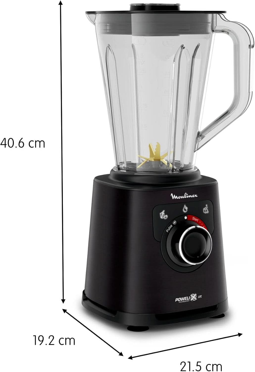 Perfect Mix+ LM88A8 Standmixer, 1200 W, Schnelle Ergebnisse, 1,5 L Fassungsvermögen, 3 Programme: Smoothie-Mixer, Eiszerkleinerer, Autoclean, Tritan-Krug, Inklusive Paddle, Schwarz Mama si Copilul Naty Shop